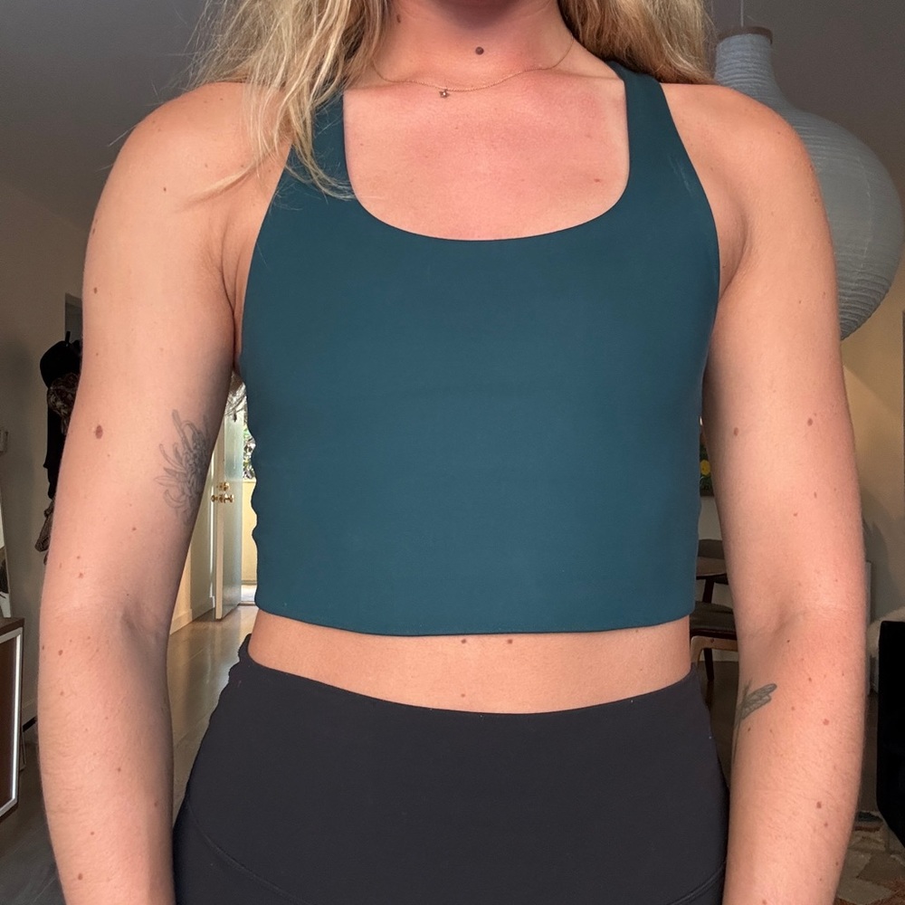 Girlfriend Collective Teal Workout Top
